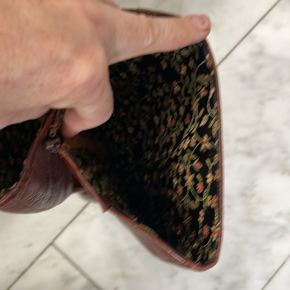 Baci, 7.5, Rockette red brown leather heeled boots with floral lining, vintage? - Picture 6 of 16